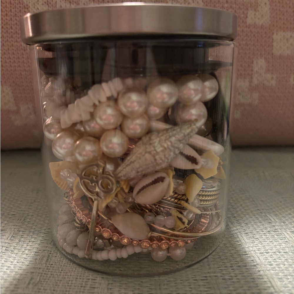 Small Glass Mystery Jewelry Jar